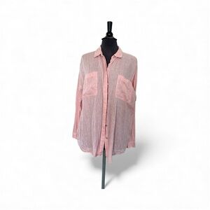 J. Jill Light Pink Linen Blouse Size L